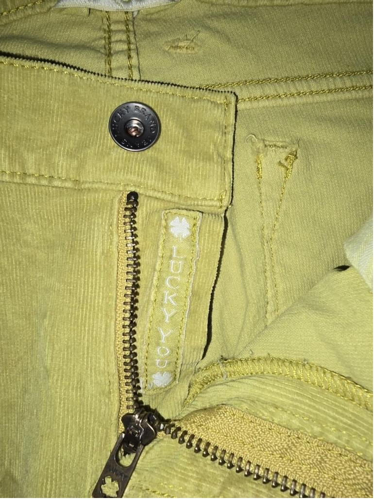 Lucky Brand Corduroy Pants Size 10 / 30 Mustard Yellow Charlie Skinny Tapered