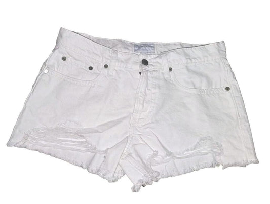 Lucky Brand White Distressed  Jean Shorts Womens SZ 6/28