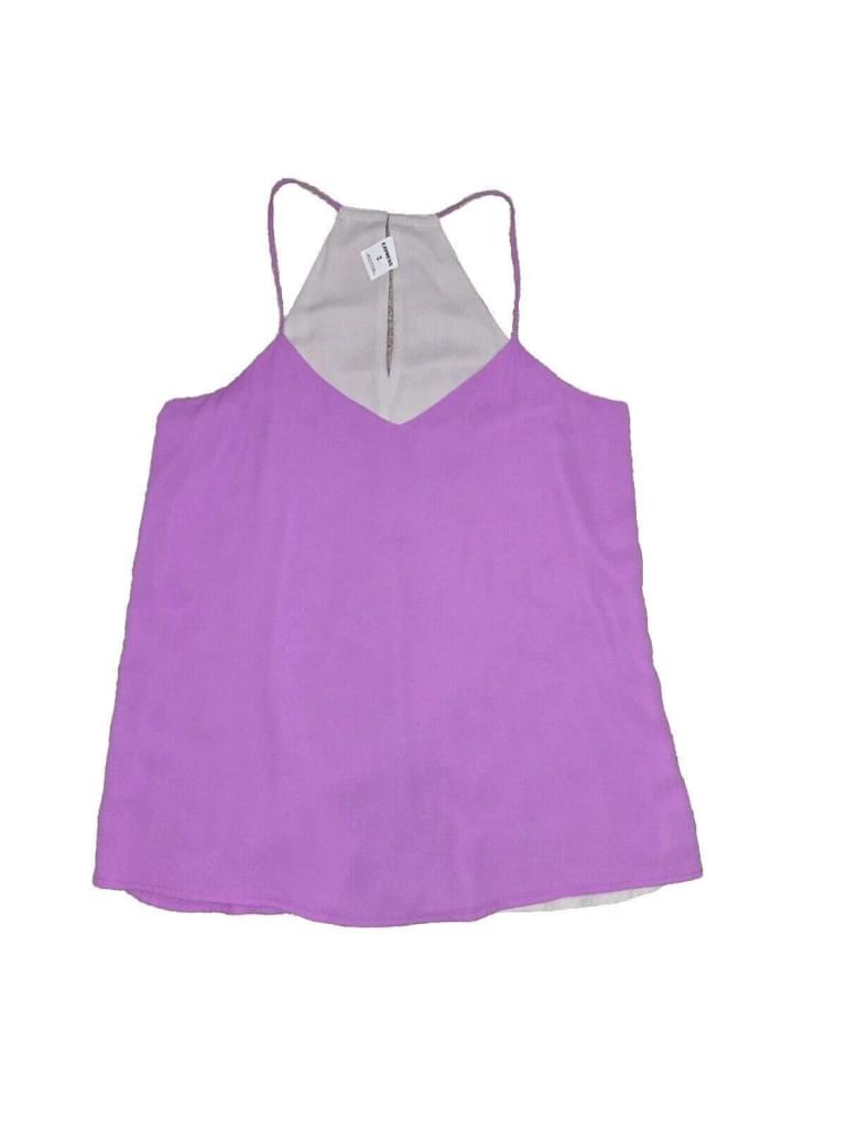 Express Reversible Chiffon V-Neck Cami Tank Top Purple Gray Size Medium