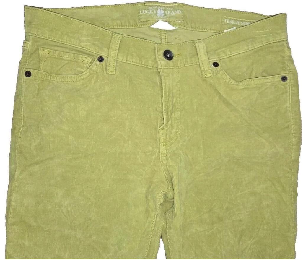 Lucky Brand Corduroy Pants Size 10 / 30 Mustard Yellow Charlie Skinny Tapered