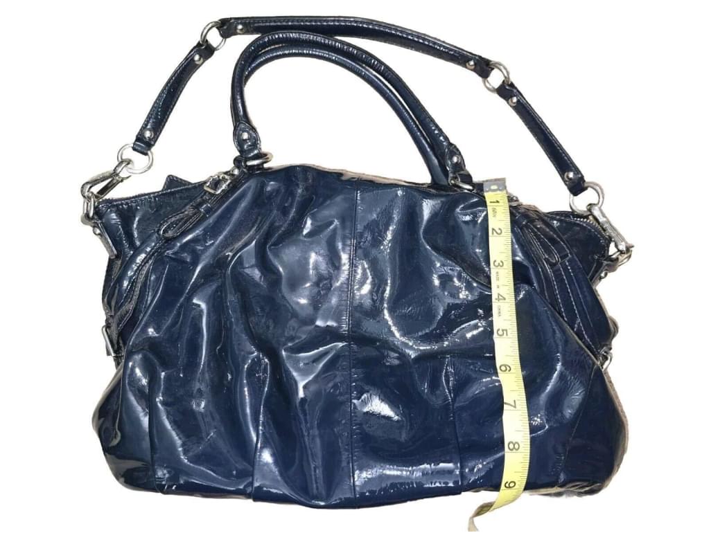 Coach Patent Leather Large Sophia 15915 Saphire Blue