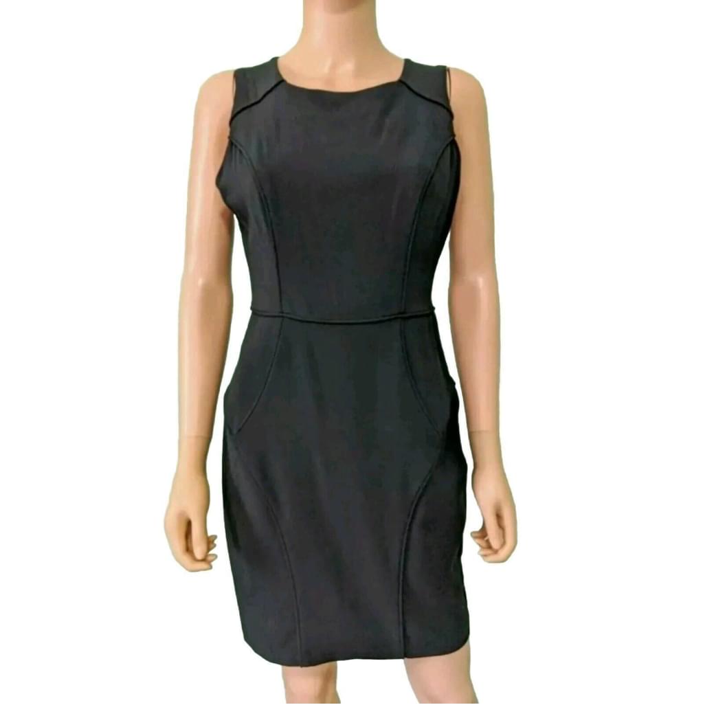 Candie's Size 5 Black Sleeveless Stretch Sheath Profesional Career Dress