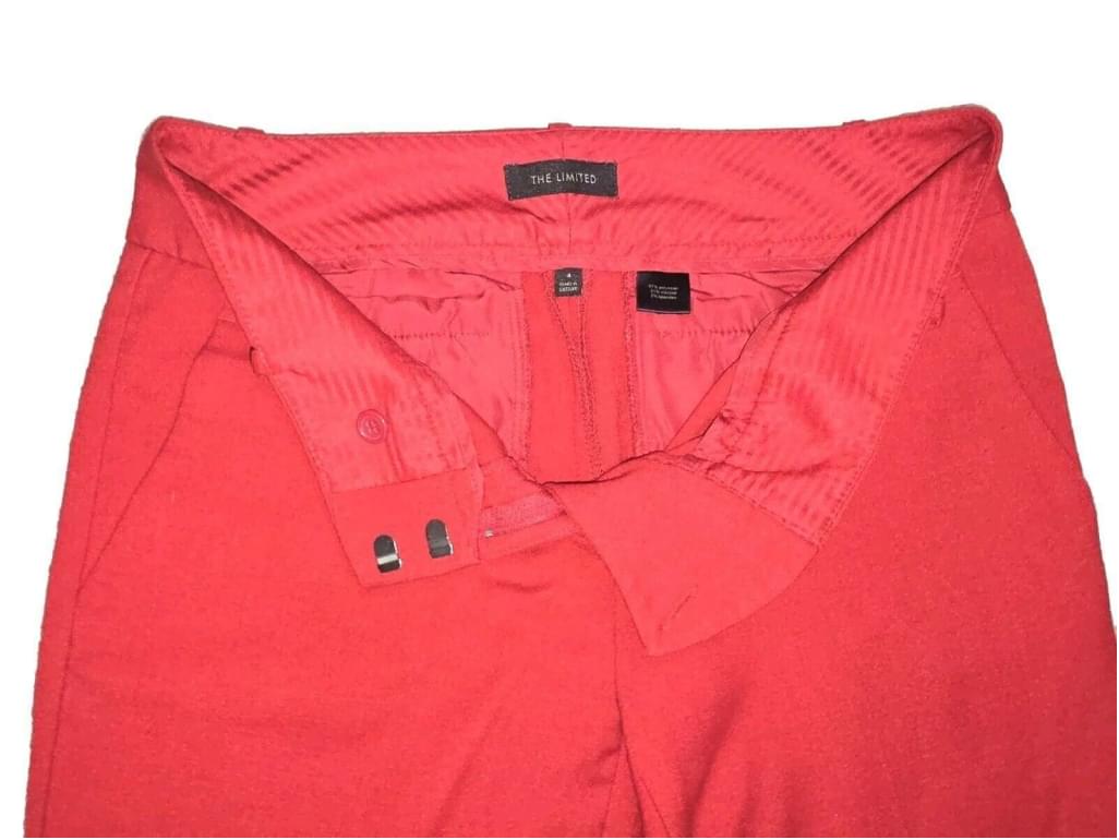 The Limited Low Rise Ankle Dress Pants Bright Red Slacks Size 4