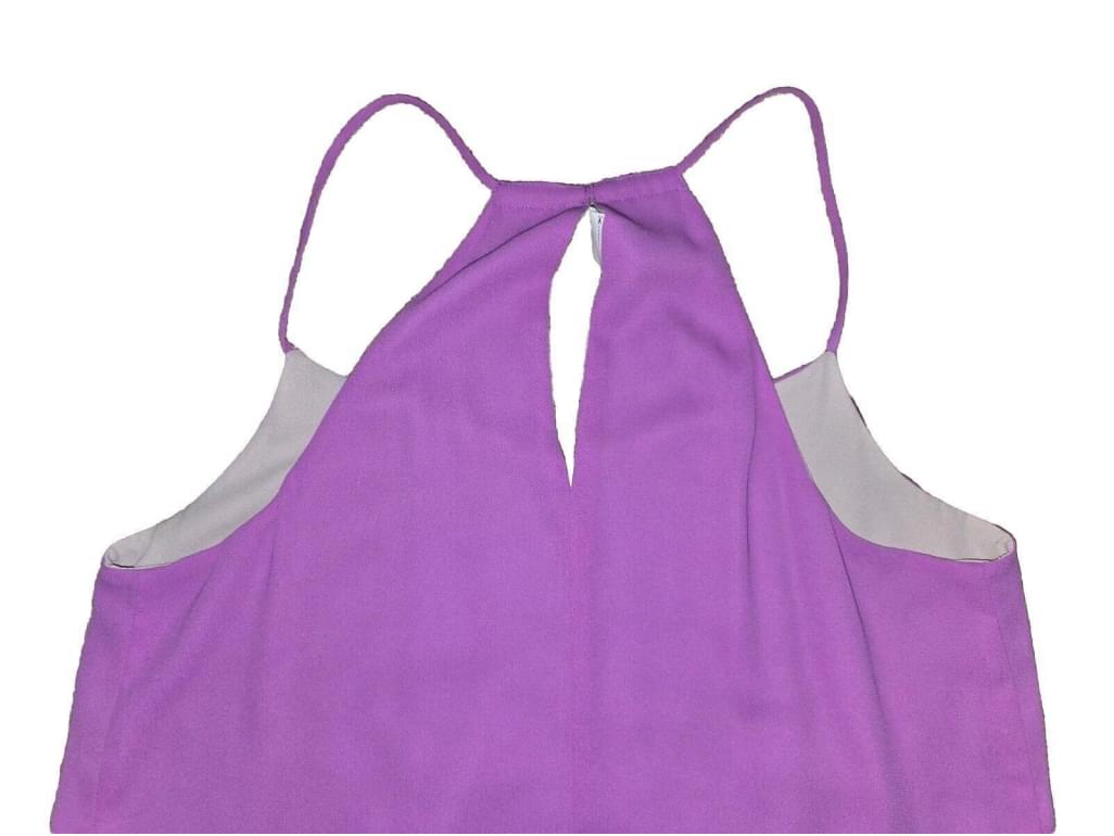 Express Reversible Chiffon V-Neck Cami Tank Top Purple Gray Size Medium