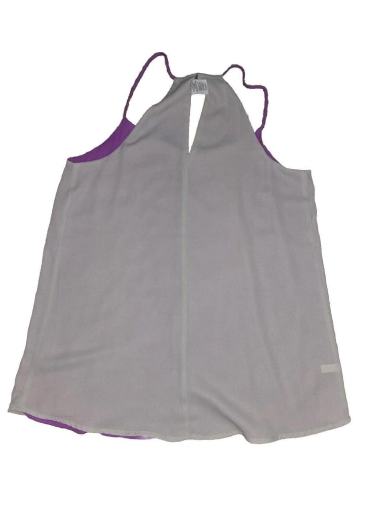 Express Reversible Chiffon V-Neck Cami Tank Top Purple Gray Size Medium