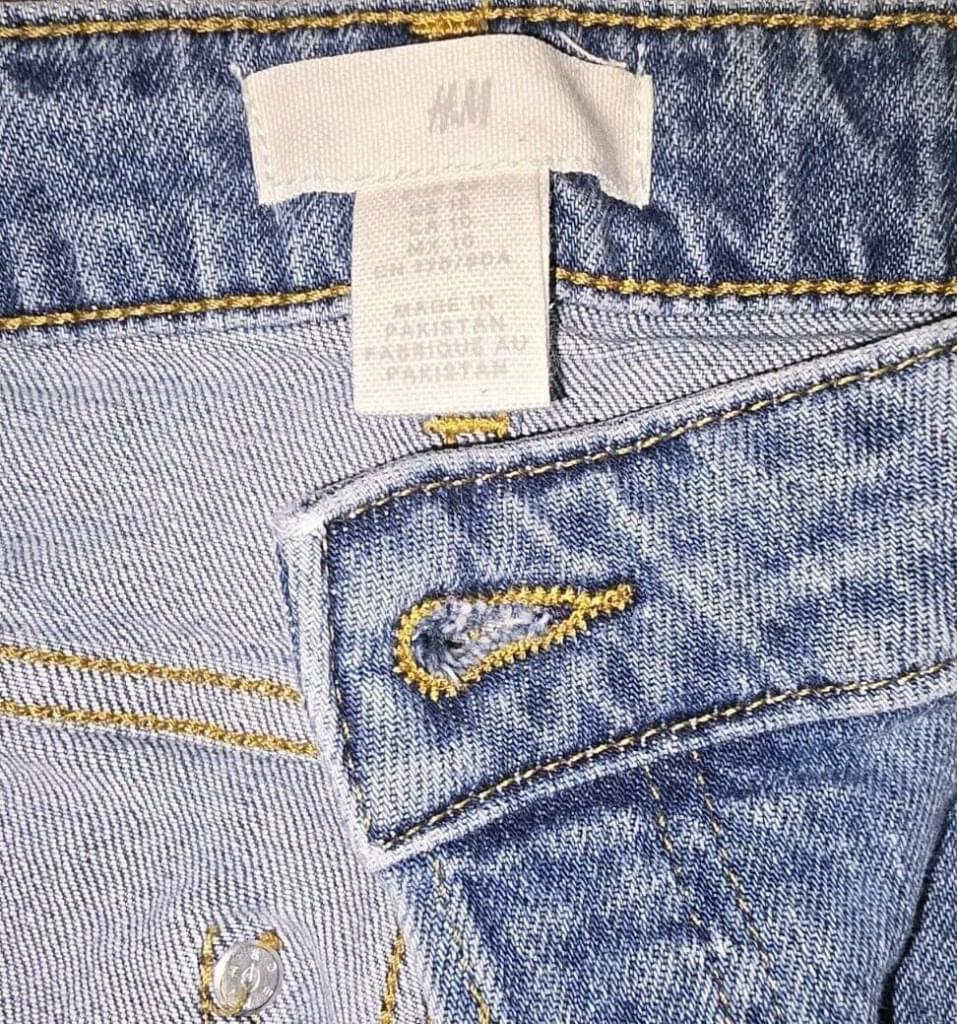 H&M Straight Button-Fly Jeans Medium Wash Size 10 Blue Denim Jeans