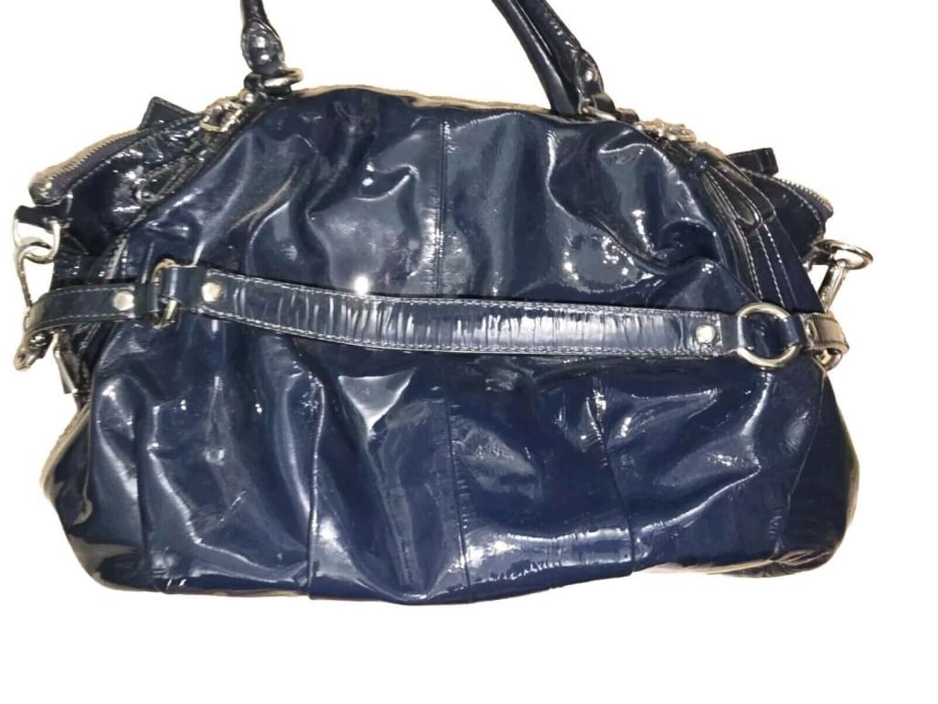 Coach Patent Leather Large Sophia 15915 Saphire Blue