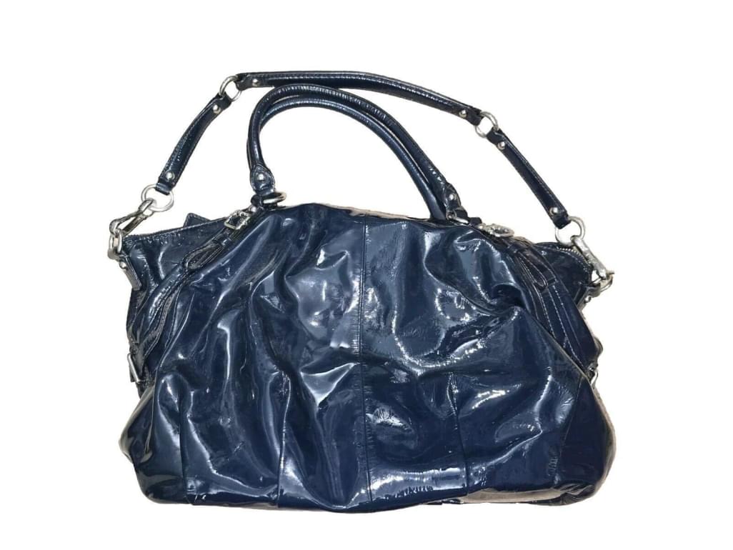 Coach Patent Leather Large Sophia 15915 Saphire Blue