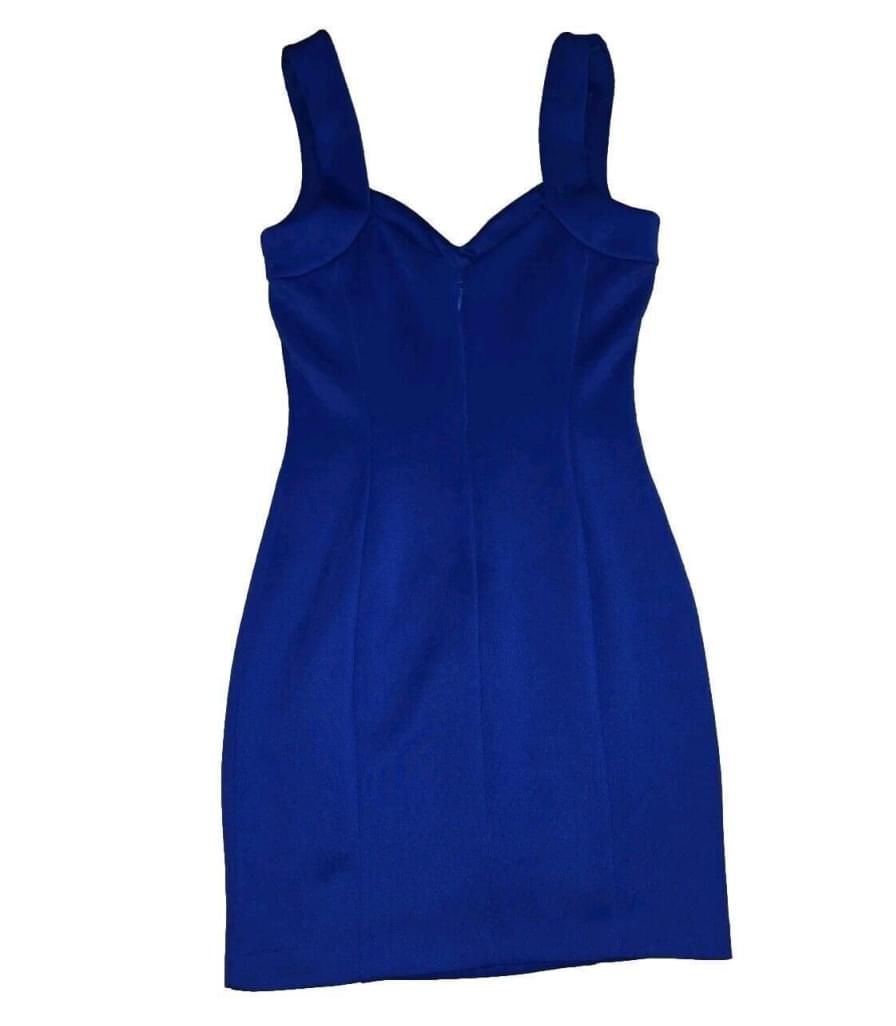 RARE GUESS Cobalt Royal Blue Body-Con  Dress Lace Up Straps Zip Back SZ 6