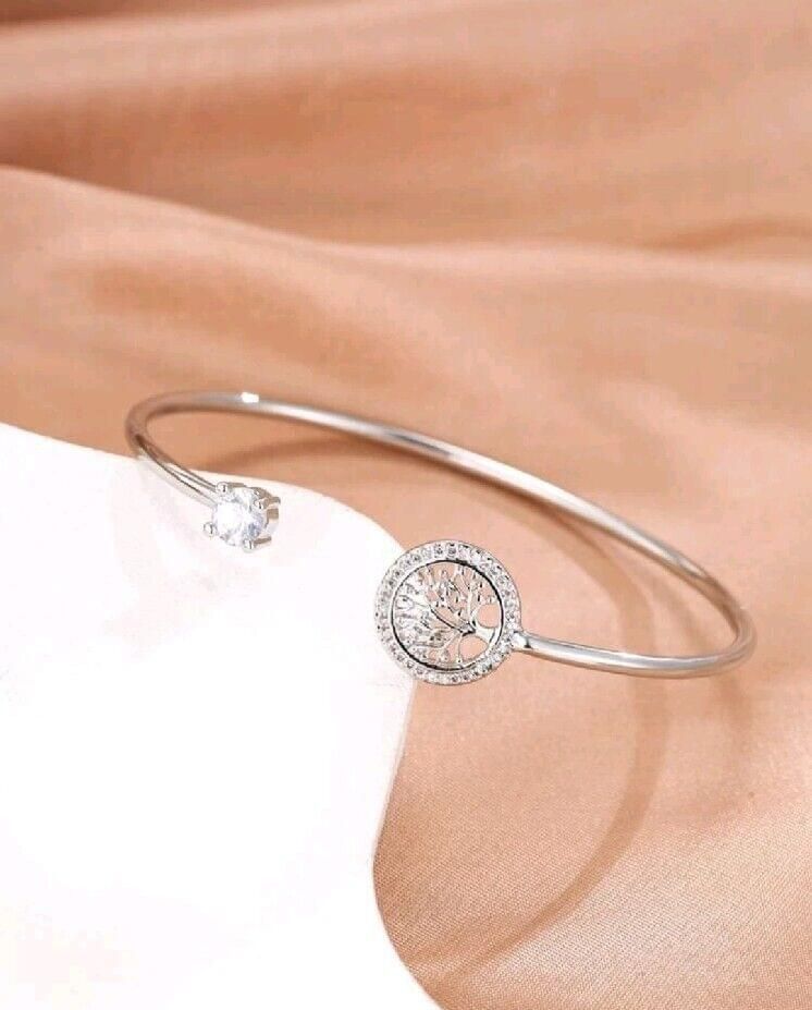 Silver Family Tree bangle bracelet