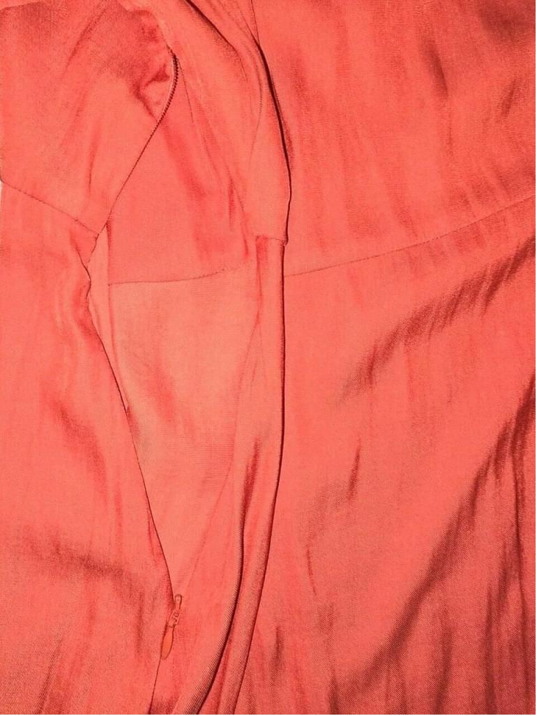 Banana Republic Reddish Orange Deep V-neck Long Sleeve Maxi Dress SZ 2