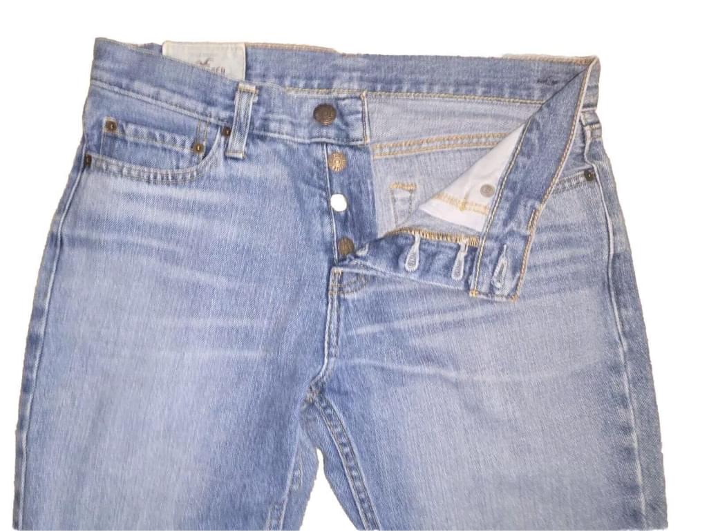 HOLISTER BUTTON FLY CLASSIC STRAIGHT BLUE DENIM JEANS  29X30