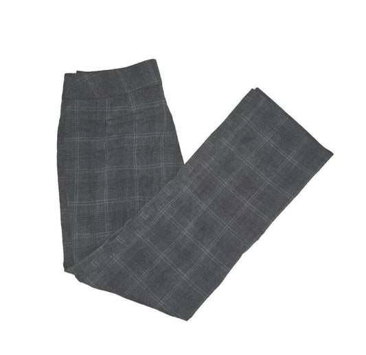 Gloria Vanderbilt Gray Purple Plaid Slacks Straight Leg Pants SZ 6