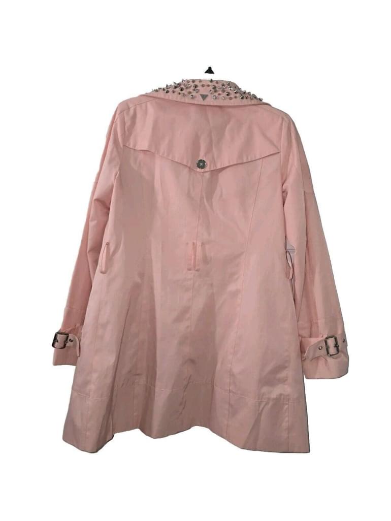 Sam Edelman Lorissa Double-breasted Studded Trench Coat Peach SMALL *NO BELT*