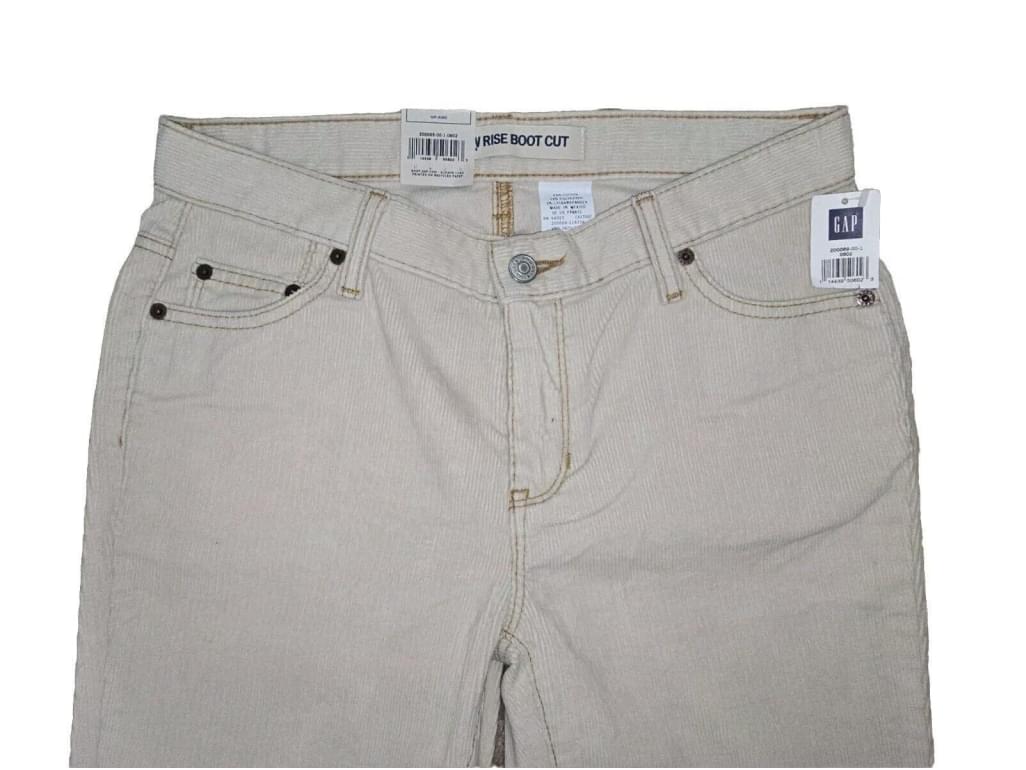 NWT VTG GAP Stretch Low Rise bootcut corduroy Stone Beige Jeans Pants SZ 6 Y2K