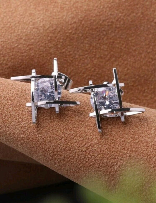 Silver Cubic Zirconia Stud Earrings