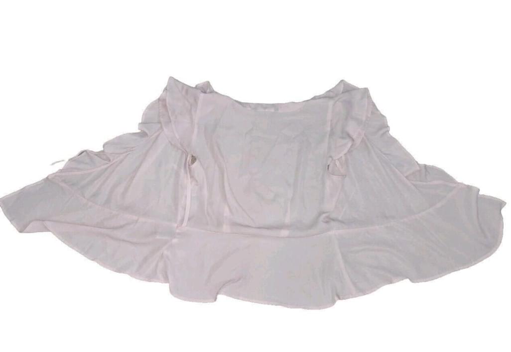 Banana Republic Wrap Ruffle Blouse Pink Top Size XS