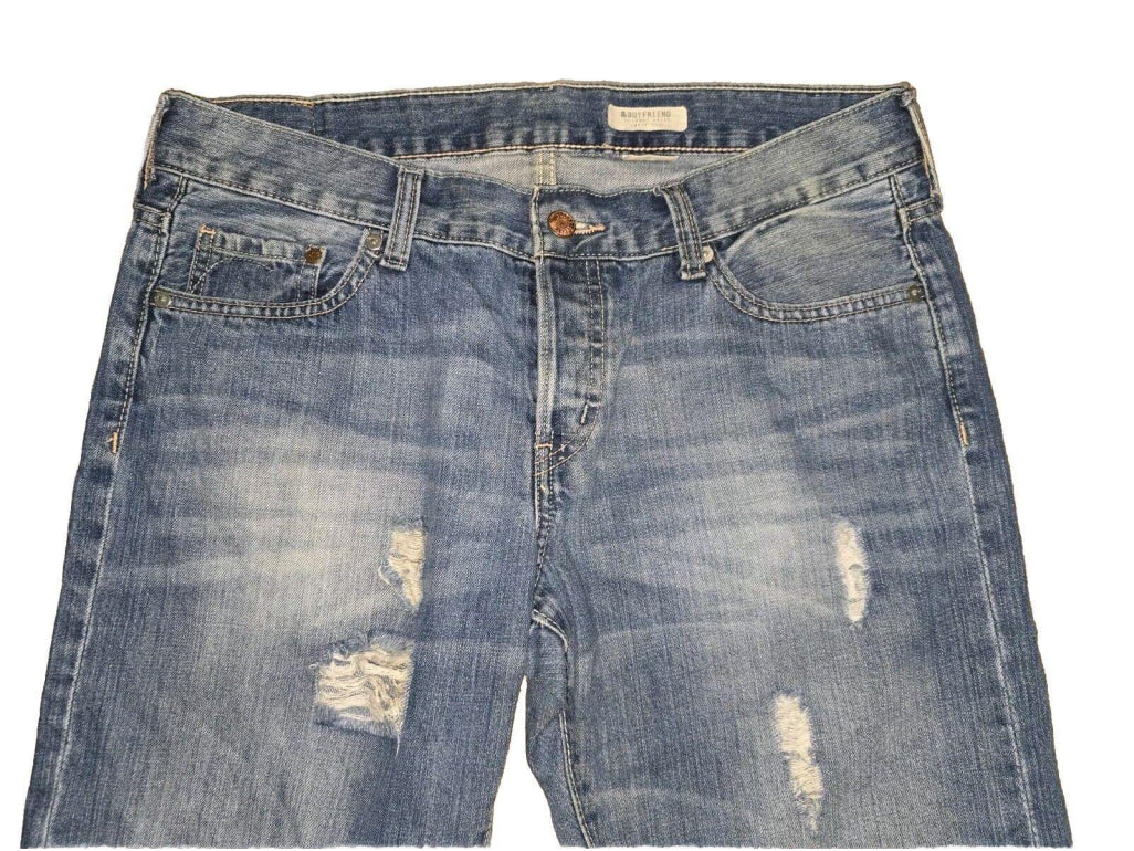 h&m Distressed Loose boyfriend jeans Size 31 Button Fly